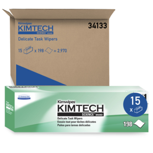 KIMTECH SCIENCE* PRECISION WIPES 15 dispenser boxes x 196 white 1 ply sheets = 2940 sheets