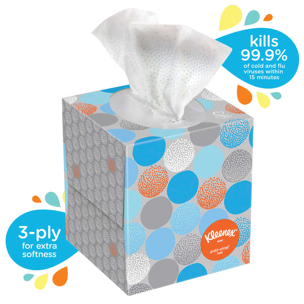 Kleenex® Boutique* Anti-Viral†† Facial Tissue, 3-pack Bundle