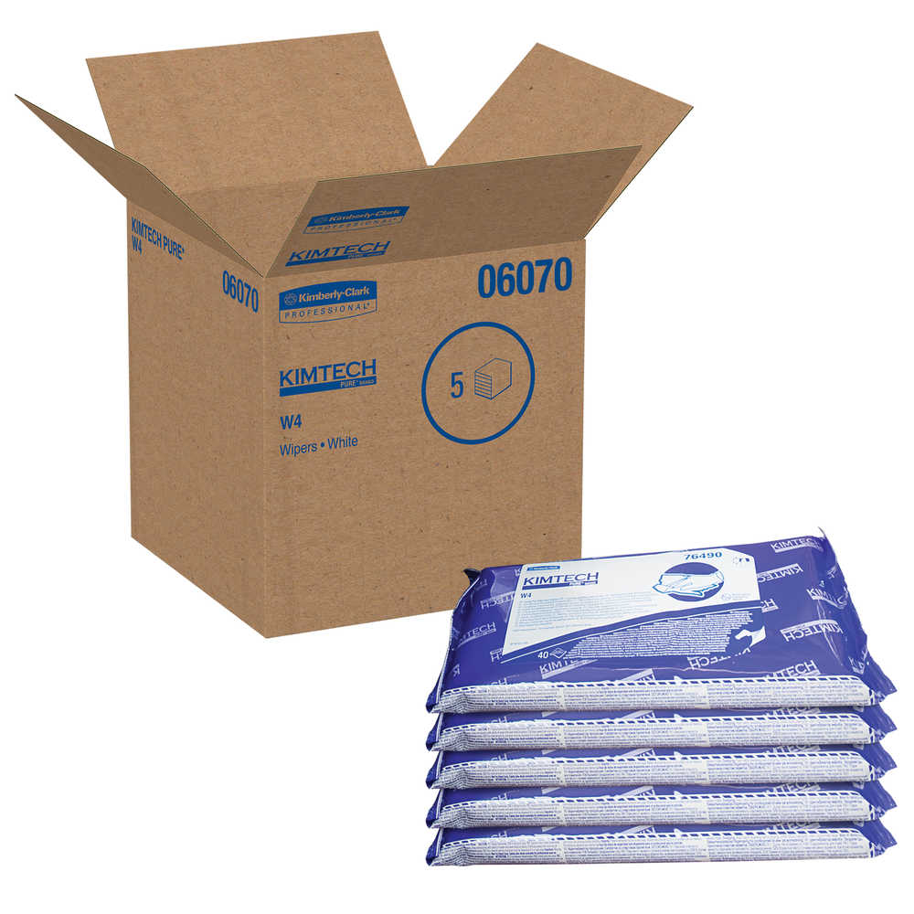 Kimberly-Clark 6070 W4 Presat Alcohol Wipers 9 X 11 70/% Ipa White 40//pack,