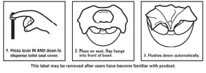 Toilet Seat Cover Instruction Label - 034011    