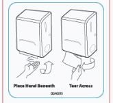 Label, Removable "Place Hands, Tear Across" - 034095    