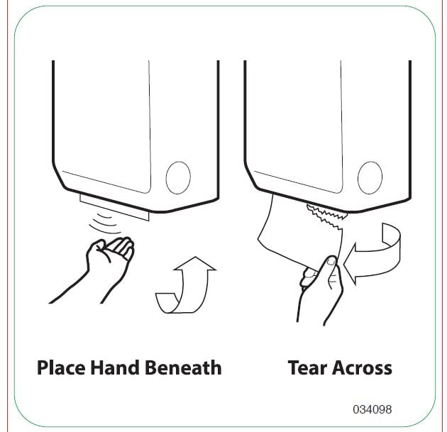Electronic Scott® Pro Label "Place Hand - Tear Across", Removable - 034098    